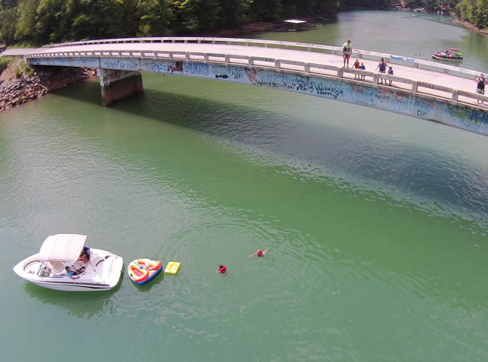 Cedar Creek Jumping Bridge Norris Lake Aerial View